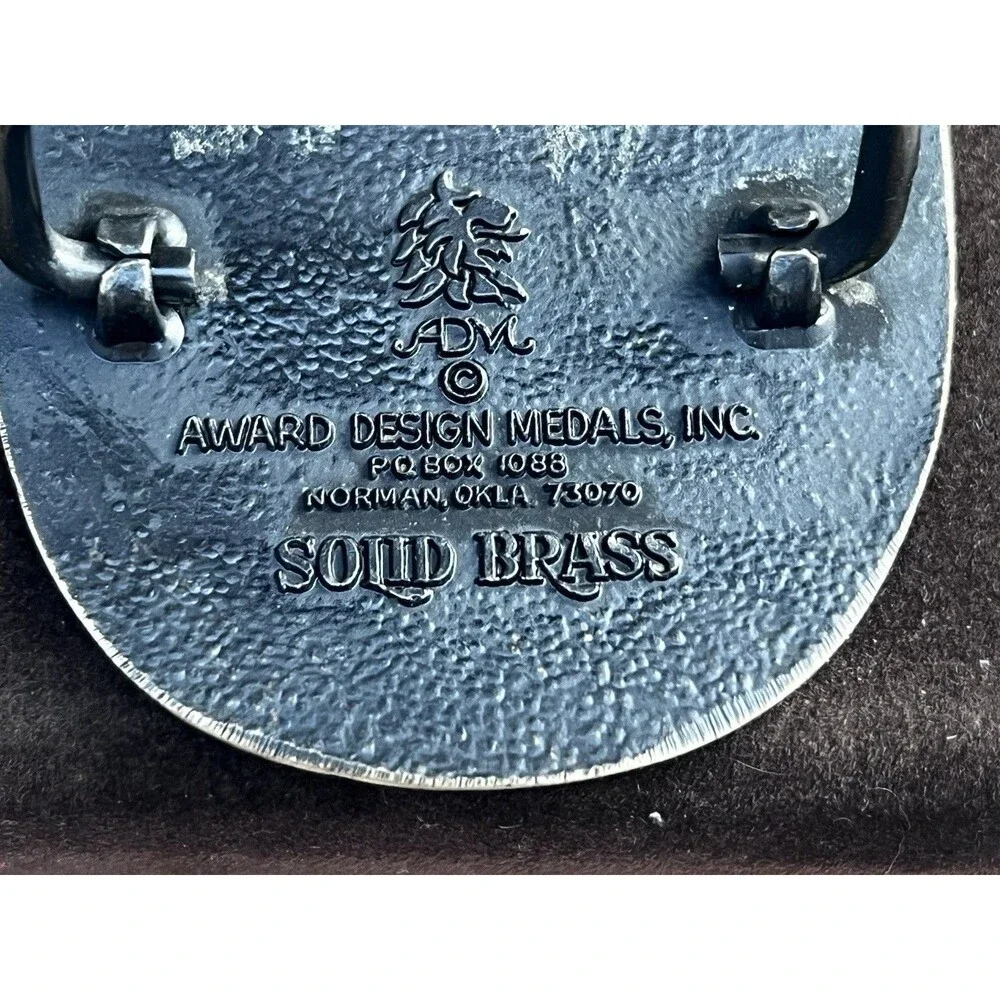 Vintage Solid Brass Bowling Belt Buckle Award Design Medals USA Bowler 3 Inch
